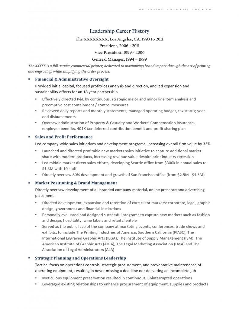 President & Sales Executive ii